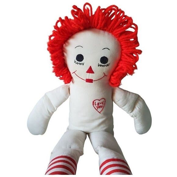 Vintage 1980s Raggedy Ann Push Doll Stuffed Toy 22" GUC - Picture 8 of 9